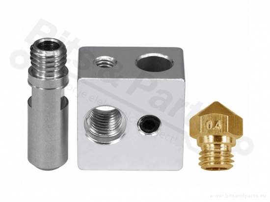 Heat block MK10 met heat break en nozzle 0,4mm